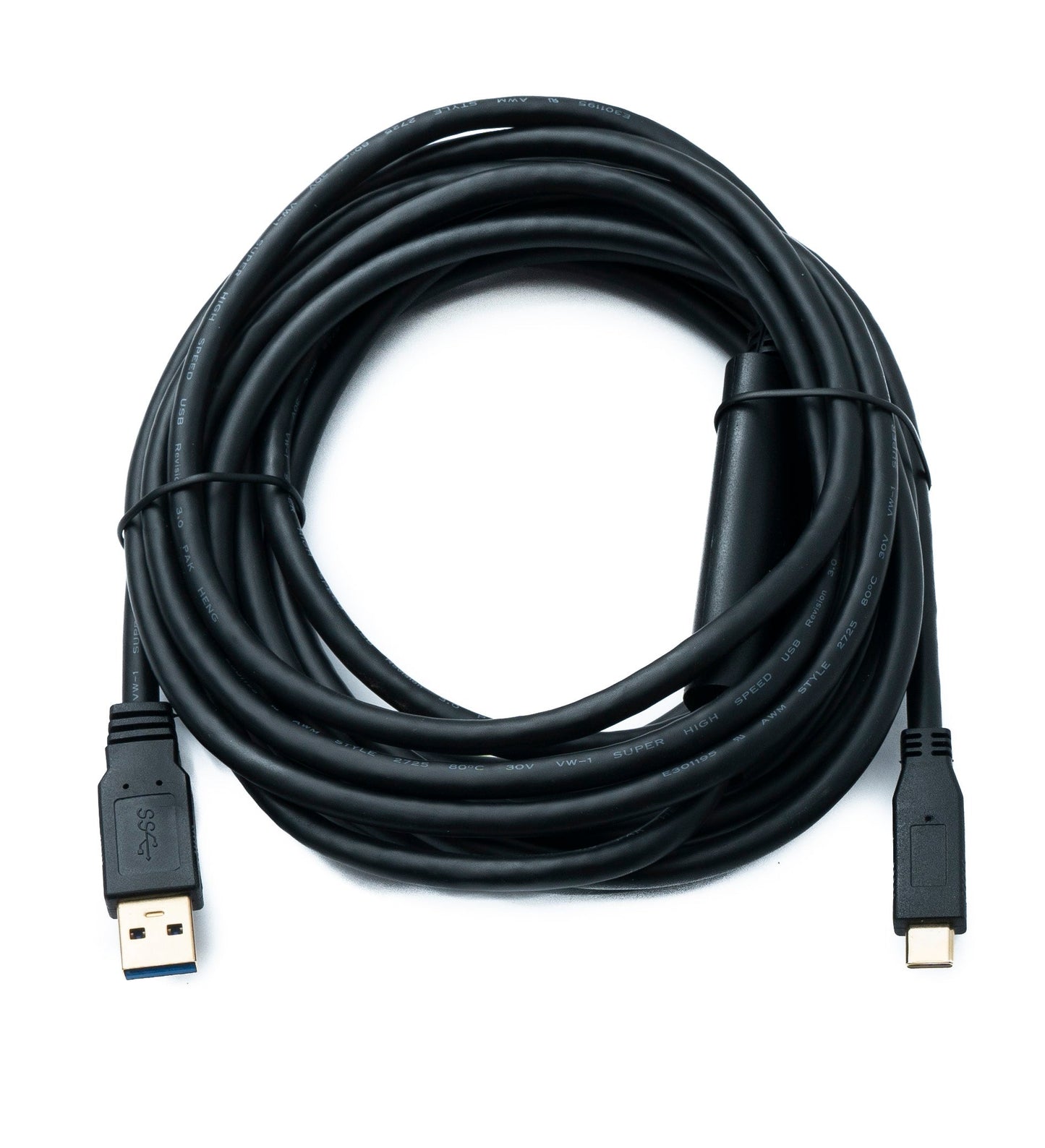 SYSTEM-S USB 3.1 Kabel 5 m Typ C Stecker zu 3.0 A Stecker Kabel 5 Gbit/s 100W in Schwarz