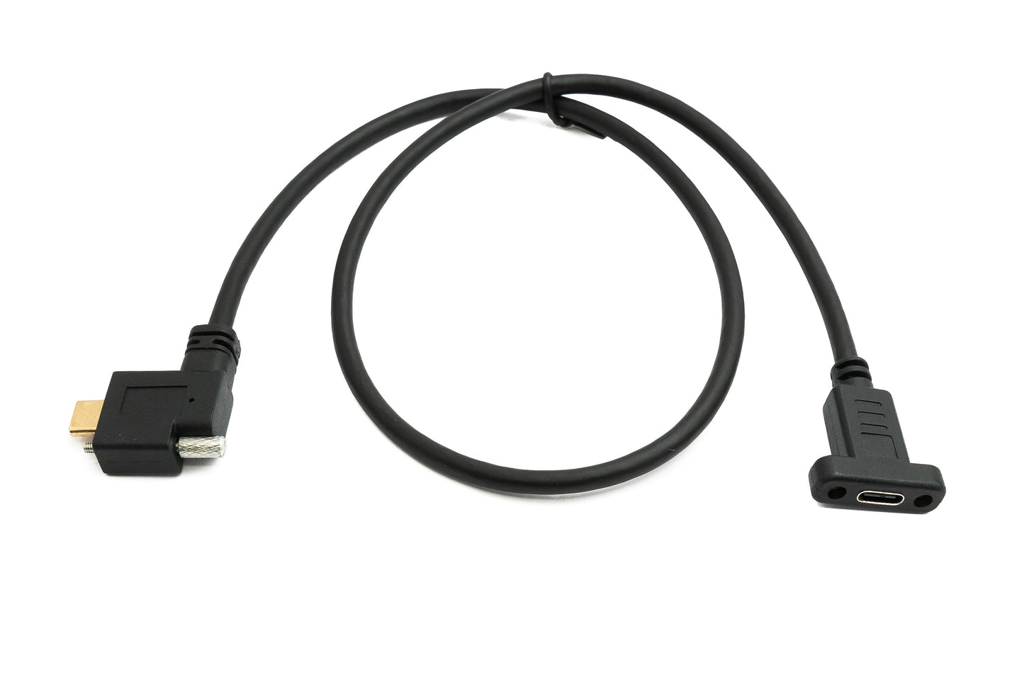 SYSTEM-S USB 3.1 Gen 2 Cable 60 cm Type C Male to Female Single Screw Left Right Angled
