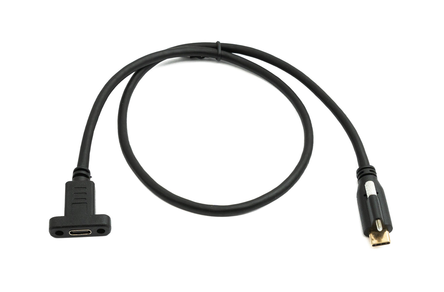 SYSTEM-S USB 3.1 Gen 2 cable 60 cm Type C male to female single screw in black