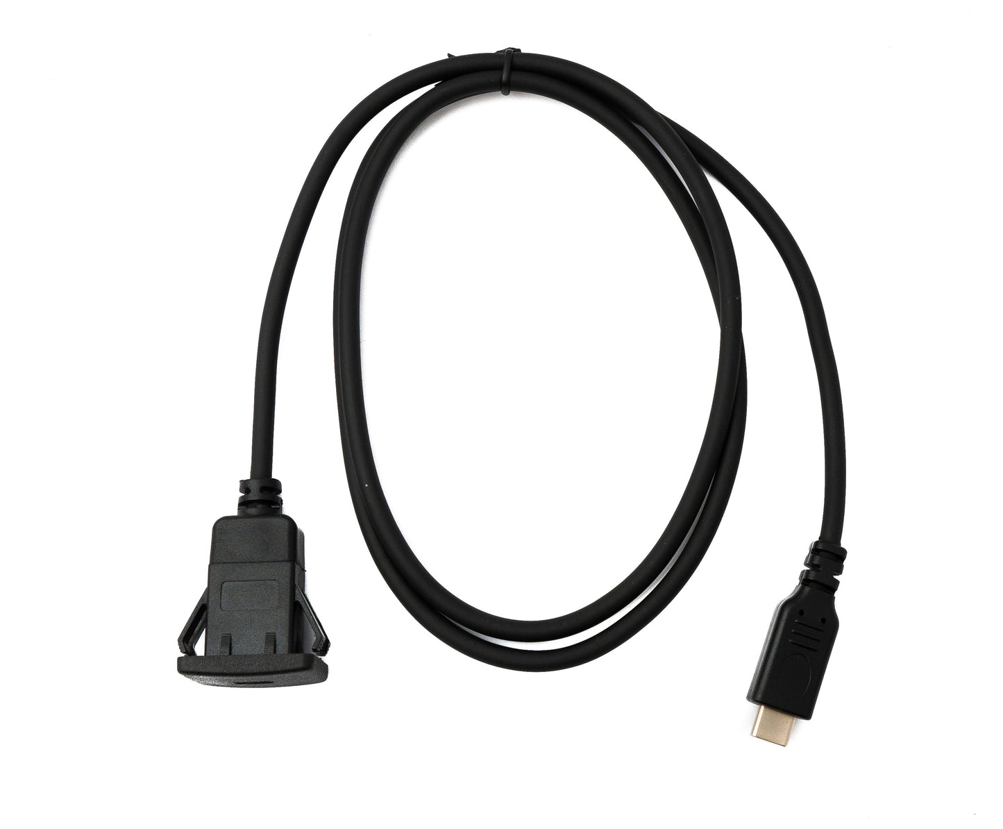 SYSTEM-S USB 3.1 Kabel 100 cm Typ C Stecker zu Buchse Panel Mount 5 Gbit/s in Schwarz