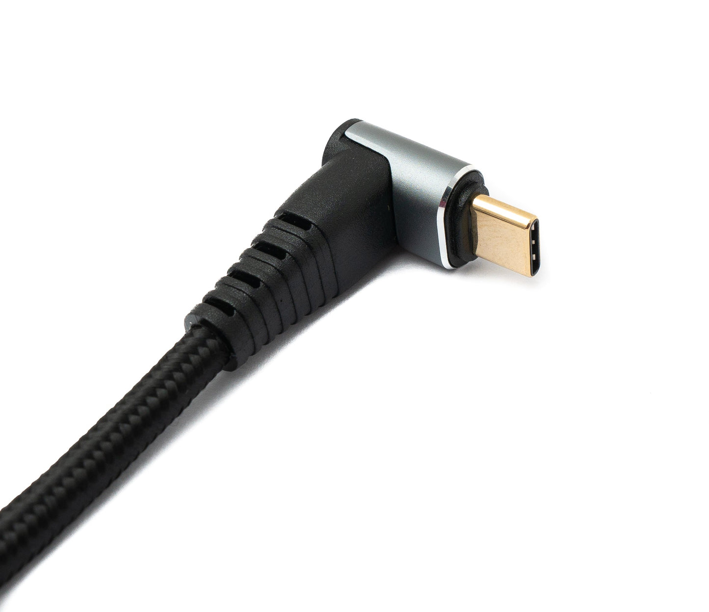 SYSTEM-S USB 3.1 Gen 2 Typ C Kabel 100 cm Stecker zu Stecker 10 Gbit/s 100W Winkel