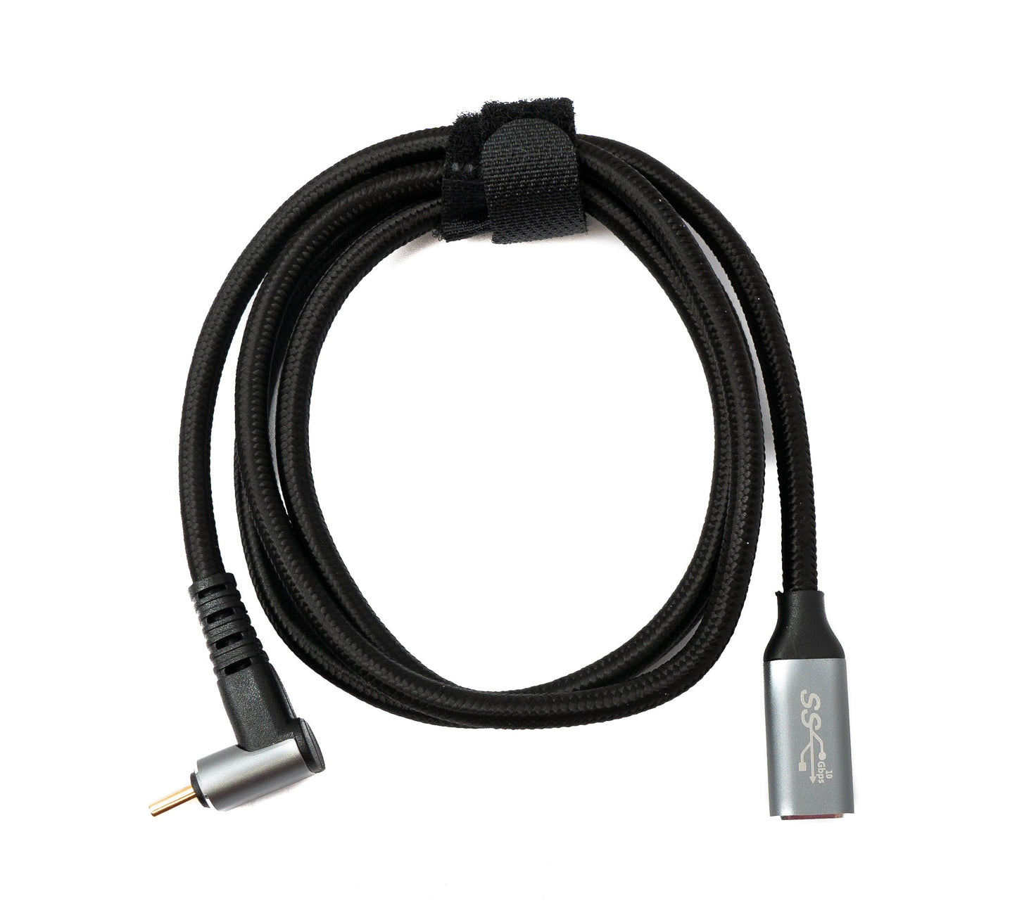 SYSTEM-S USB 3.1 Gen 2 Typ C Kabel 100 cm Stecker zu Buchse 10 Gbit/s 100W Winkel