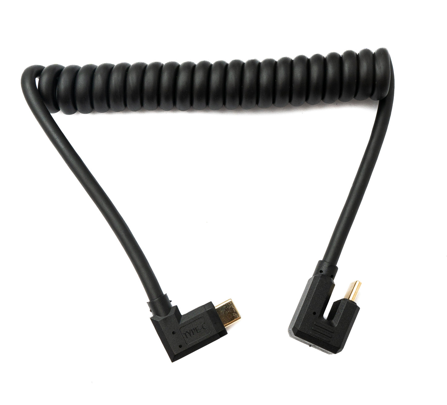 SYSTEM-S USB 3.1 Typ C Kabel 80 cm Stecker zu Stecker 5 Gbit/s Spirale U Turn 180° Winkel