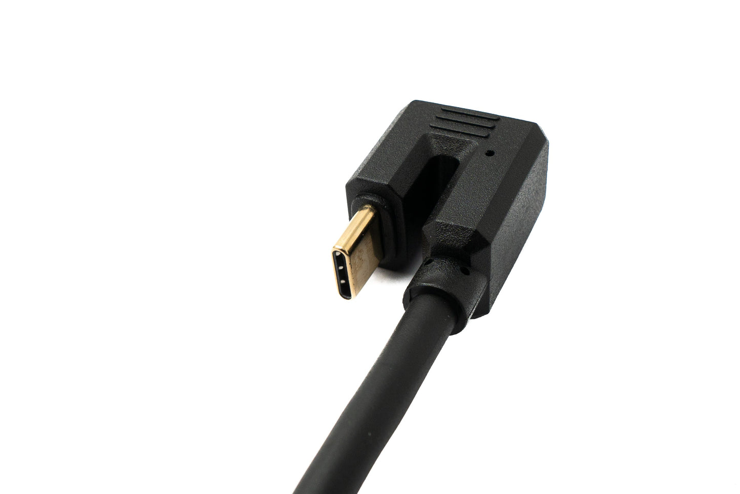 SYSTEM-S USB 3.1 Typ C Kabel 80 cm Stecker zu Stecker 5 Gbit/s Spirale U Turn 180° Winkel