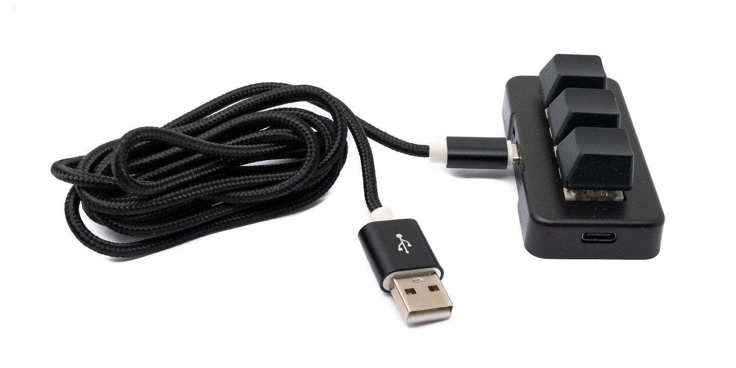 PCsensor USB HID Bluetooth Keypad 3 Tasten programmierbar mechanisch RGB LED PC Hotkeys Schwarz für osu!