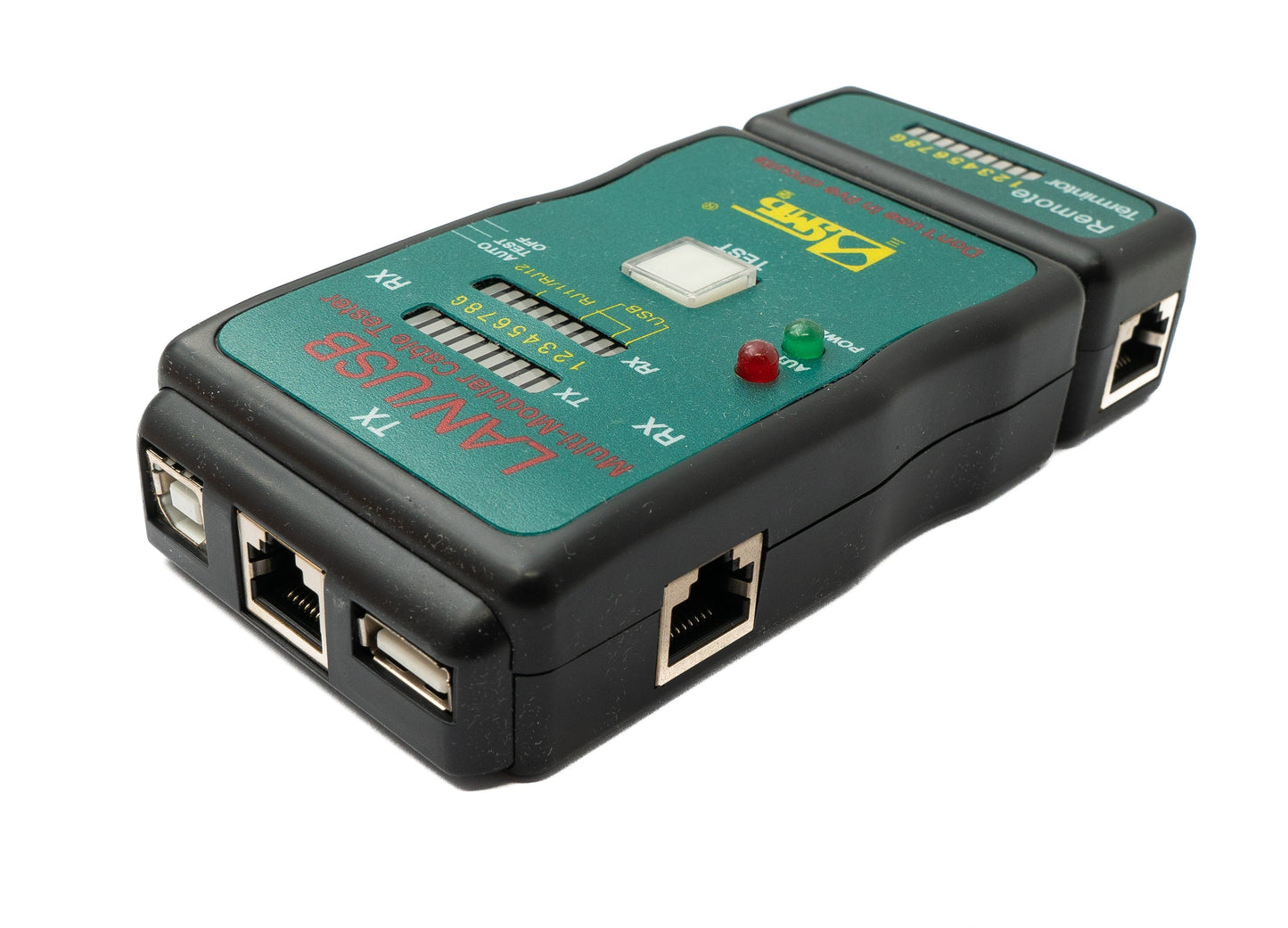 SYSTEM-S Netzwerk Kabeltester RJ45 RJ11 RJ12 USB A B mit Remote Gerät LAN Leistungstester Kabelprüfer