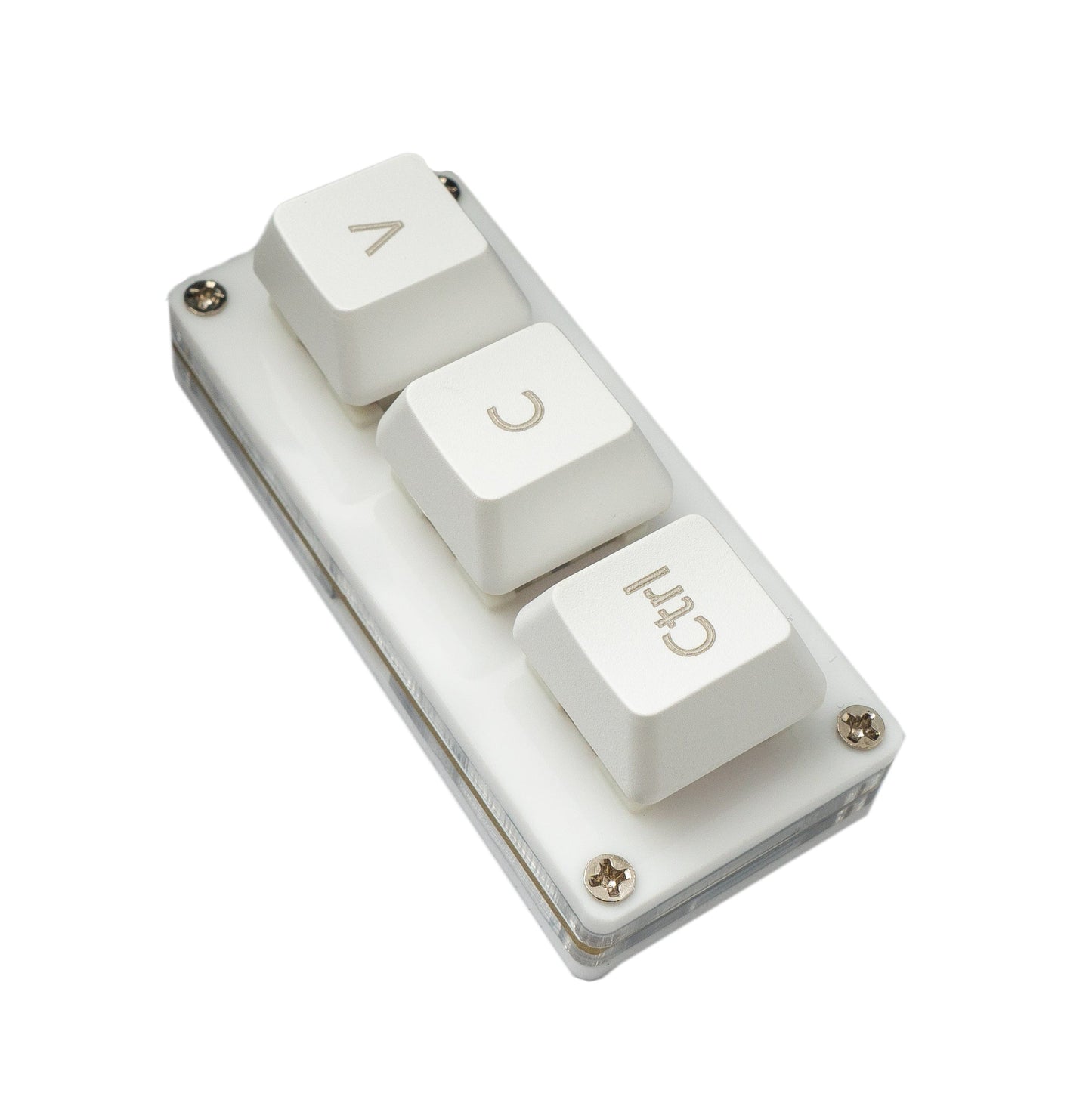 USB HID Mini Keypad 3 Tasten programmierbar mechanisch RGB LED PC Hotkeys Weiß für Copy Paste