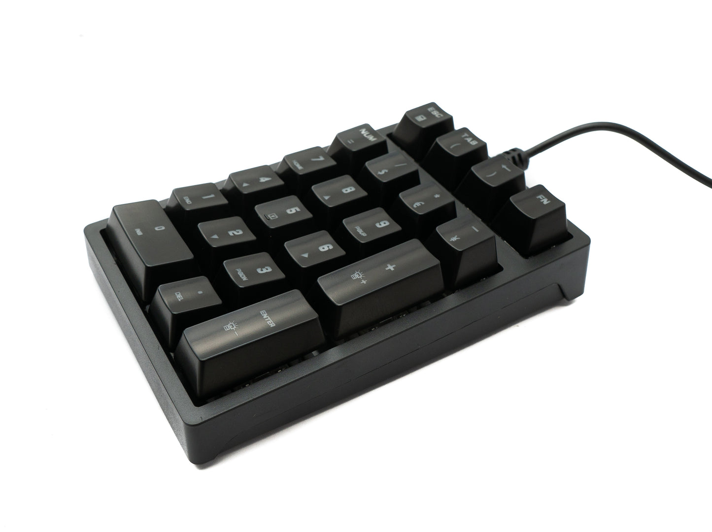 SYSTEM-S Numpad Ziffernblock 21 Tasten USB 2.0 Typ A mechanische Tastatur mit LED RGB Backlight