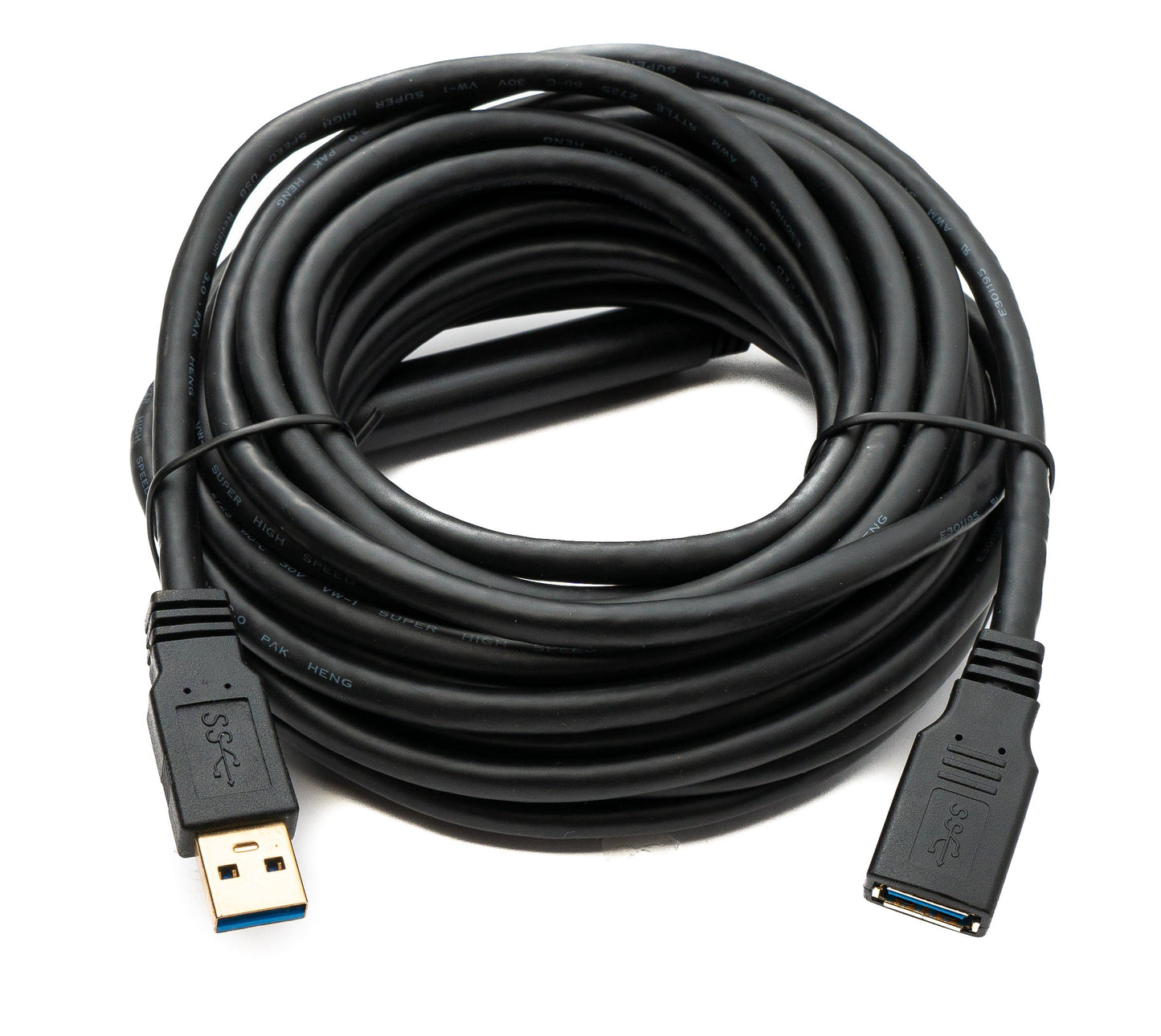 SYSTEM-S USB 3.0 Kabel 8 m Typ C Stecker zu Buchse 5 Gbit/s in Schwarz