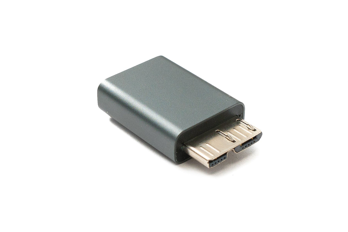 SYSTEM-S USB 3.0 Adapter Micro B Stecker zu 3.1 C Buchse Kabel 5 Gbit/s 100W in Grau