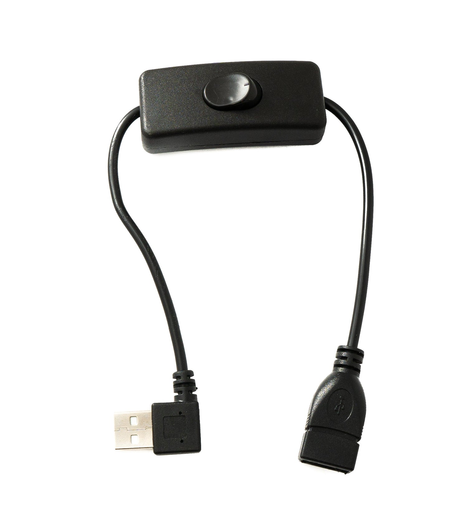 SYSTEM-S USB 2.0 Kabel 30 cm Typ A Stecker zu Buchse Schalter Winkel Left Angled