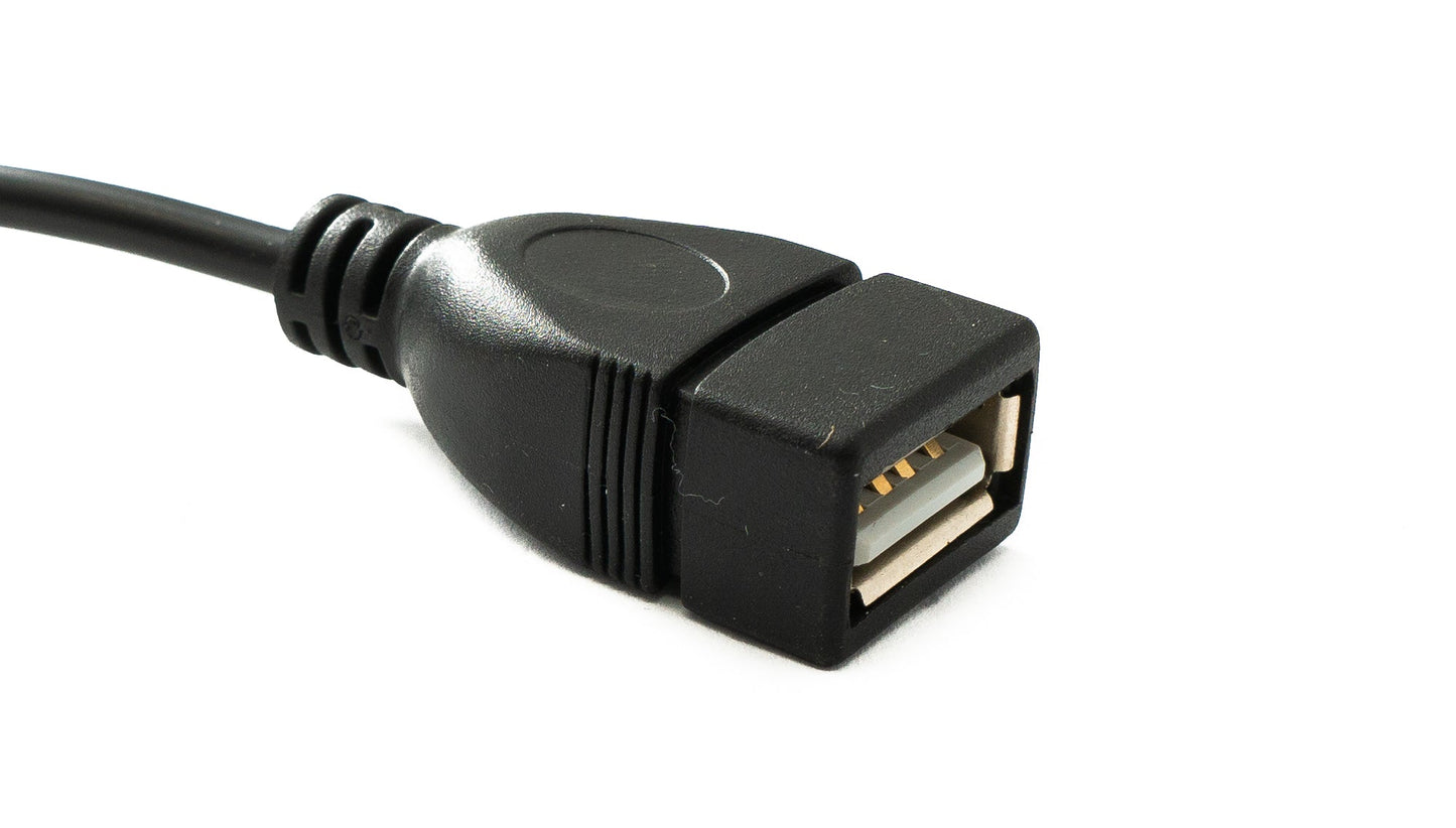 SYSTEM-S USB 2.0 cable 30 cm type A male to female switch angle right angled