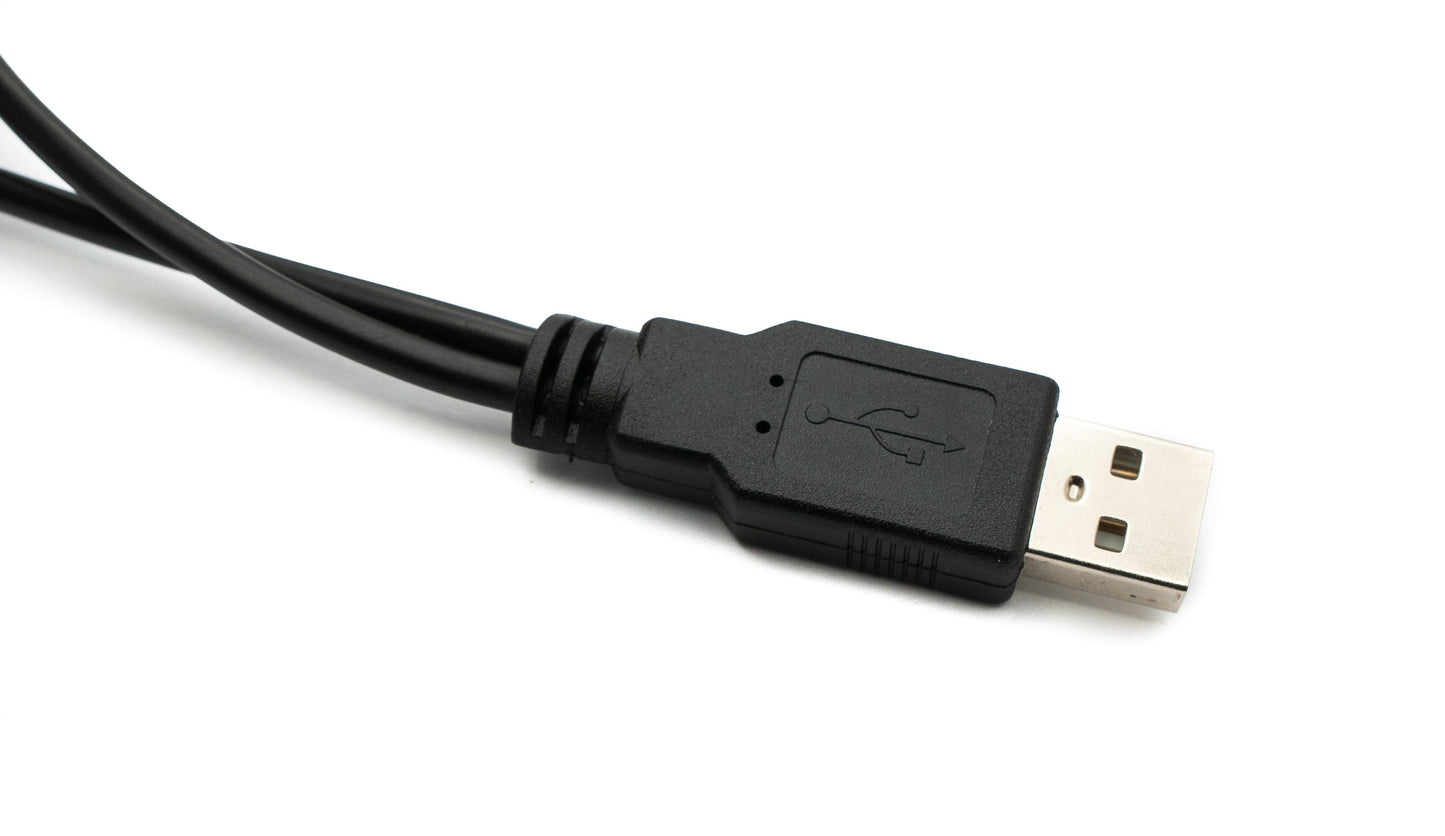 SYSTEM-S USB 2.0 Kabel 30 cm Typ A Stecker zu 2x Buchse Schalter in Schwarz