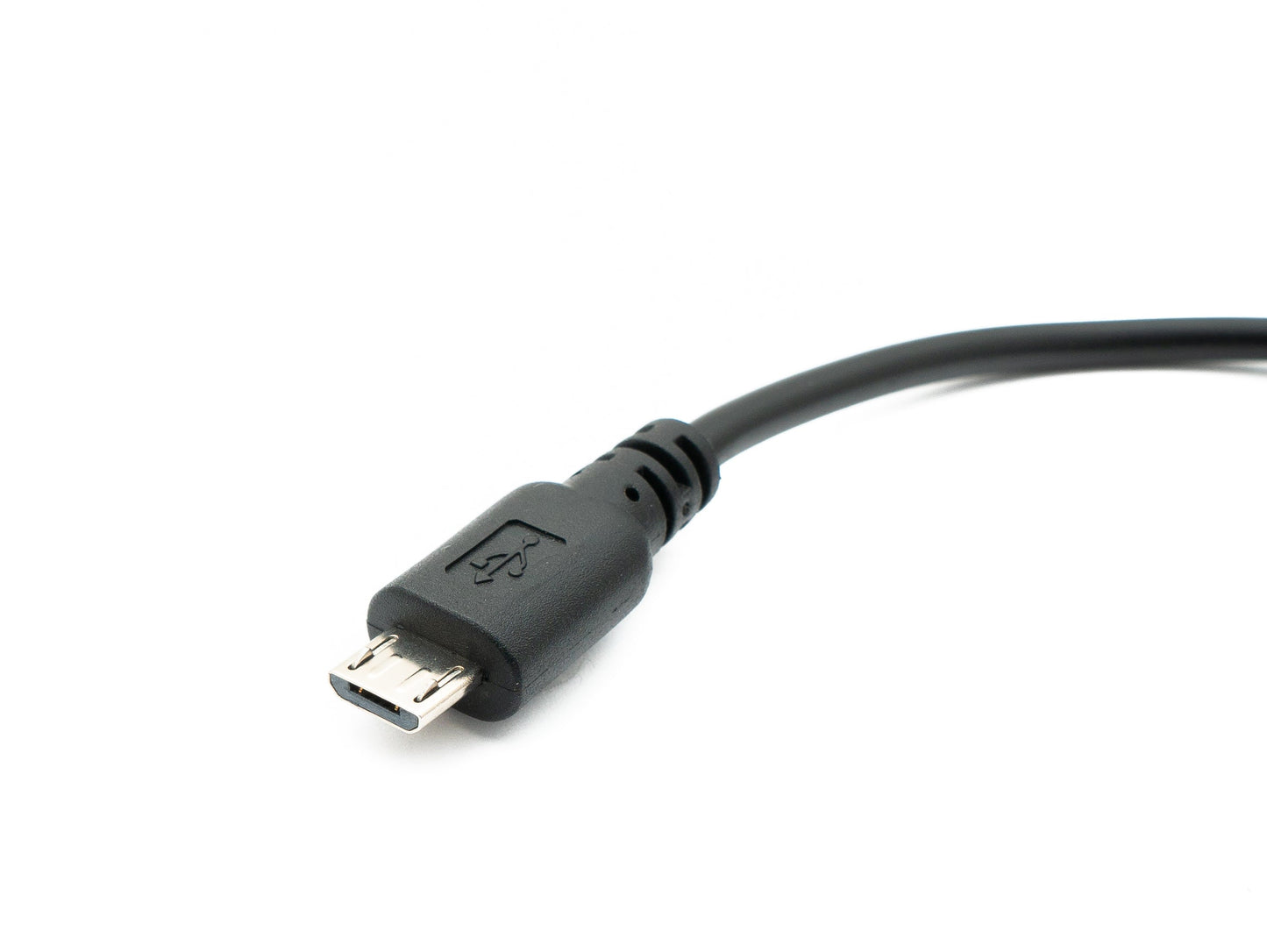 SYSTEM-S USB 2.0 Kabel 30 cm Micro B Stecker zu Buchse Schalter in Schwarz
