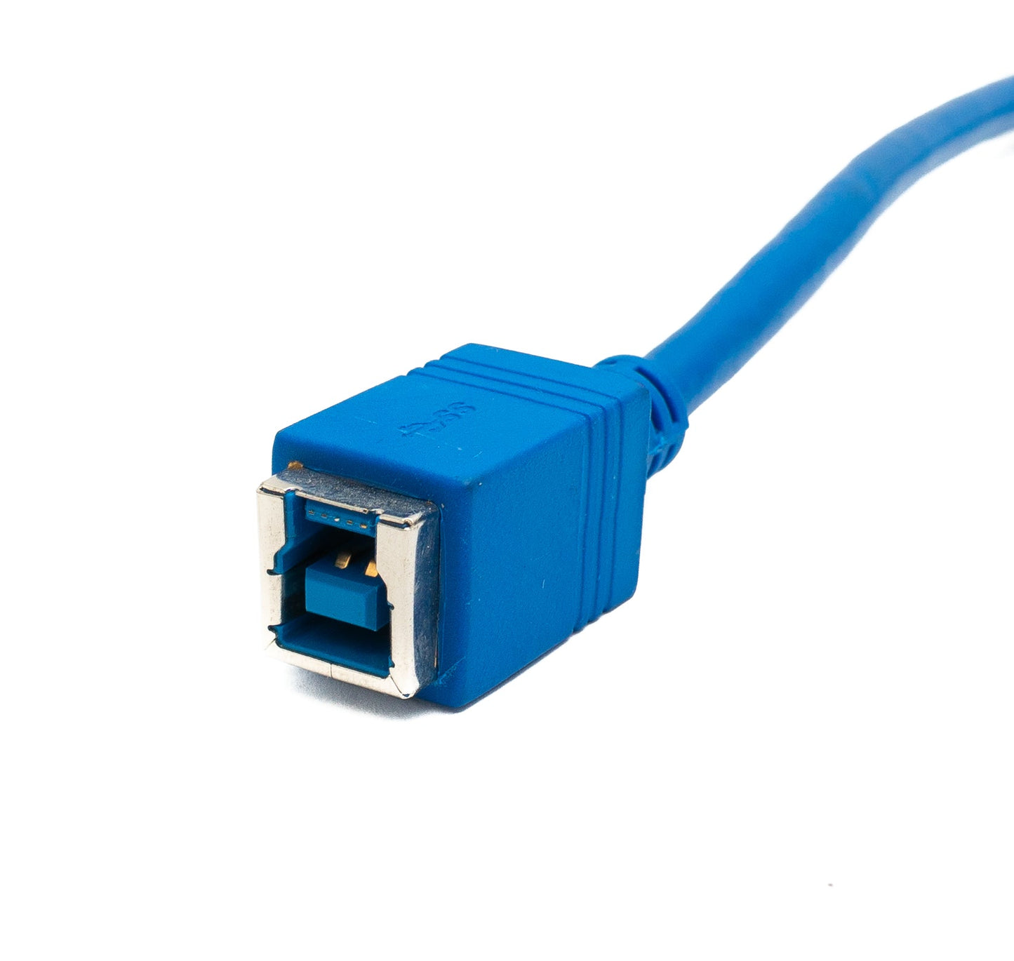 SYSTEM-S USB 3.0 Kabel 30 cm Typ B Buchse zu Micro B Stecker Left Angled Winkel 5 Gbit/s in Blau
