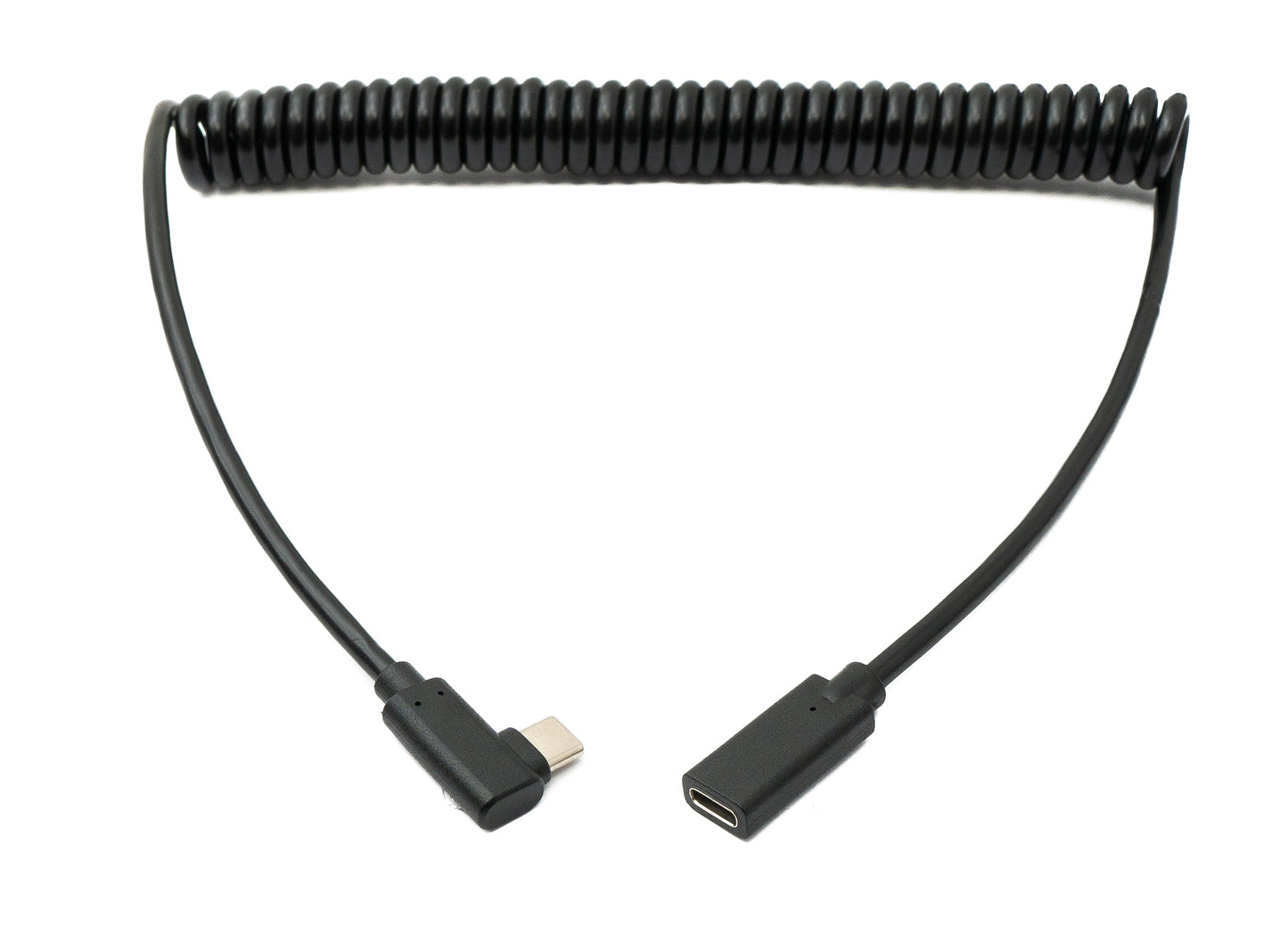 SYSTEM-S USB 3.1 cable 180 cm type C female to male spiral left right angled