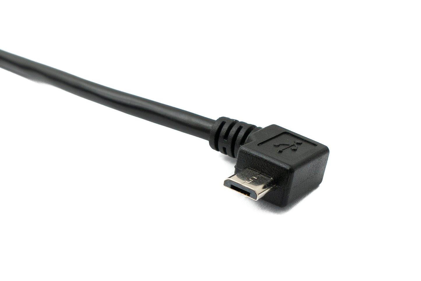 SYSTEM-S USB 3.1 Kabel 180 cm Typ C Buchse zu 2.0 Micro B Stecker Spirale Left Angled Winkel