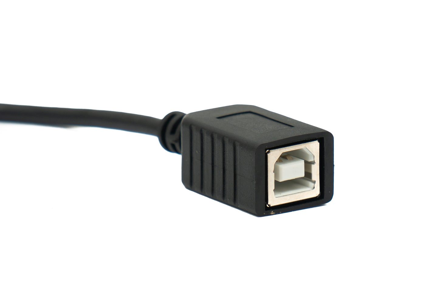 SYSTEM-S USB 2.0 Kabel 20 cm Typ B Stecker zu Buchse Right Angled Winkel in Schwarz