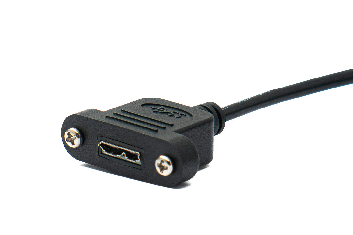 SYSTEM-S USB 3.0 cable 50 cm Micro B female to 2.0 Type B male panel mount screw