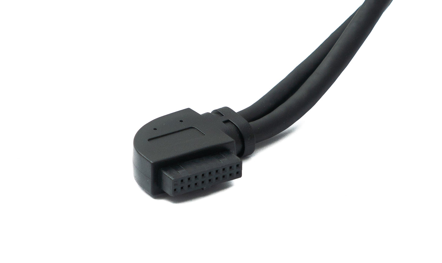 SYSTEM-S USB 3.0 Kabel 25 cm 19 Pin Stecker zu 20 Pin Buchse Motherboard Left Angled Winkel 5 Gbit/s 100W