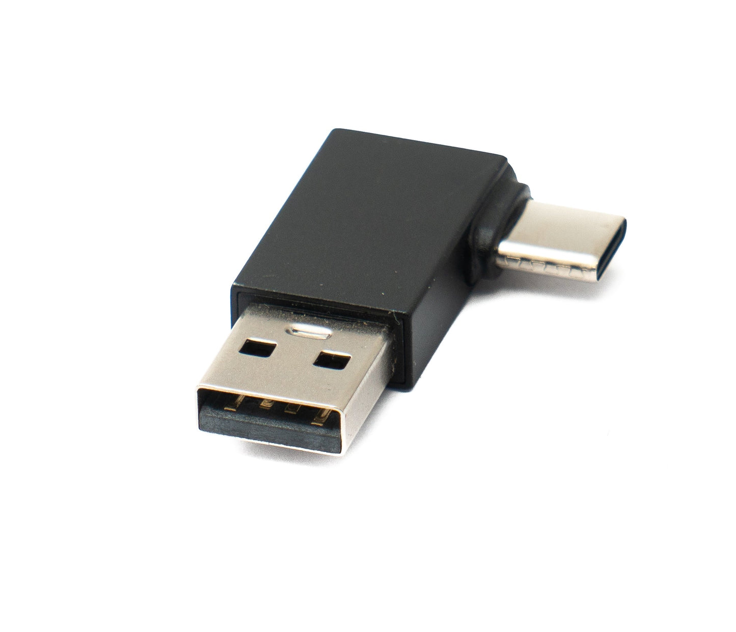 SYSTEM-S USB 3.0 Adapter Typ A Stecker zu 3.1 C Stecker unidirektional Winkel Left Angled Kabel 10 Gbit/s 100W