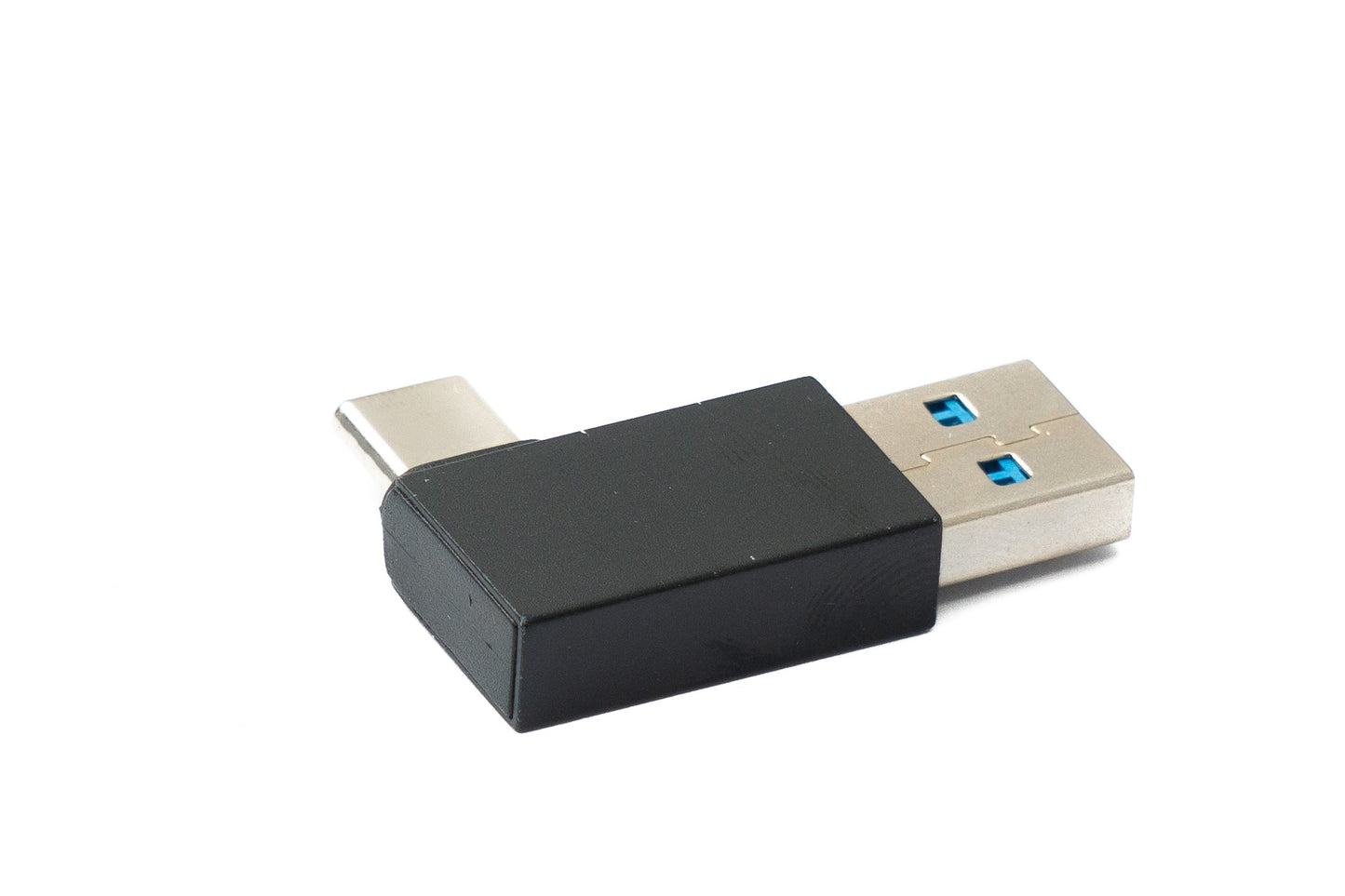 SYSTEM-S USB 3.0 Adapter Typ A Stecker zu 3.1 C Stecker unidirektional Winkel Right Angled Kabel 10 Gbit/s 100W
