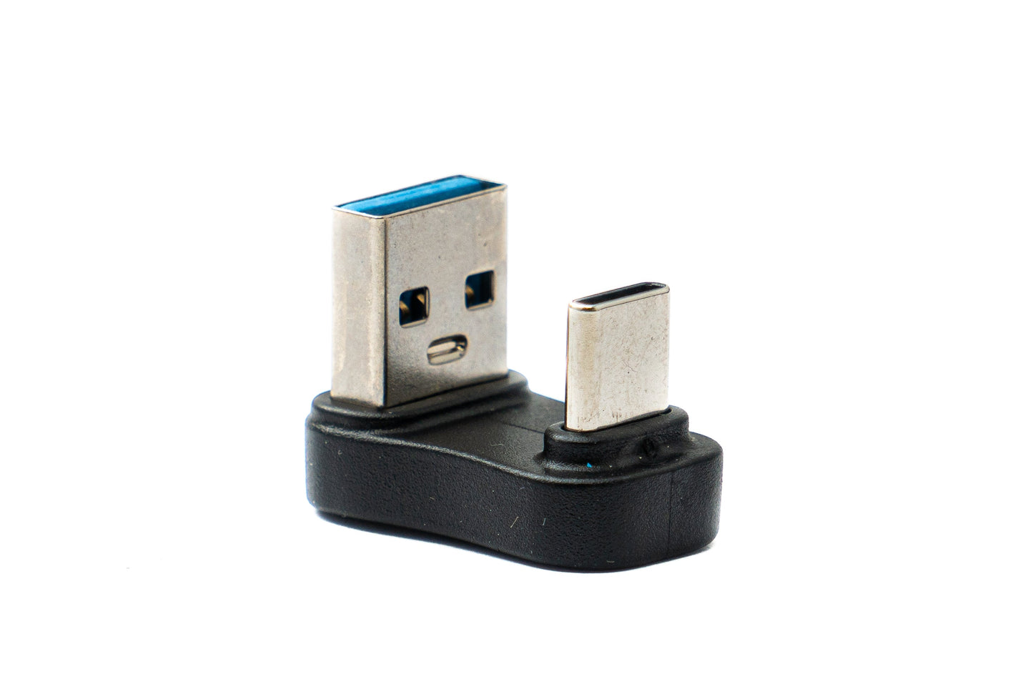 SYSTEM-S USB 3.0 Adapter Typ A Stecker zu 3.1 C Stecker unidirektional 180° U Turn Winkel Down Angled Kabel 10 Gbit/s 100W