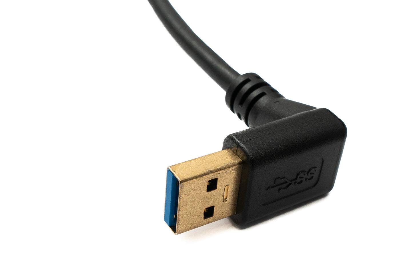 SYSTEM-S USB 3.1 Kabel 30 cm Typ C Stecker zu 3.0 A Stecker 180° U Turn Winkel abwärts gewinkelt Adapter 5 Gbit/s 100W