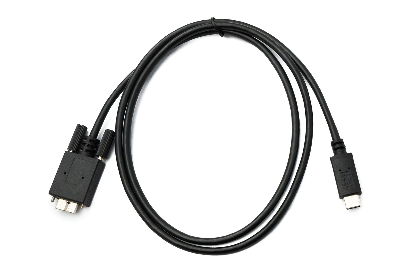 SYSTEM-S USB 3.0 Kabel 100 cm Micro B Stecker zu 3.1 Typ C Stecker Panel Mount Schraube 5 Gbit/s 100W