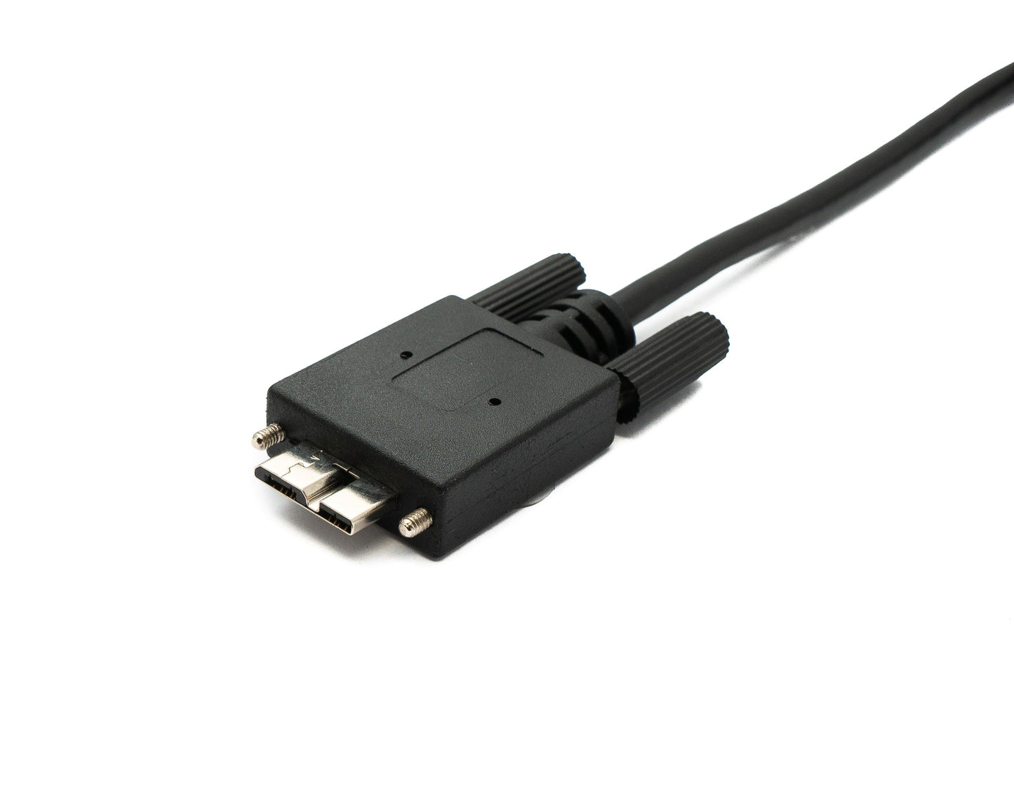 SYSTEM-S USB 3.0 Kabel 100 cm Micro B Stecker zu 3.1 Typ C Stecker Panel Mount Schraube 5 Gbit/s 100W