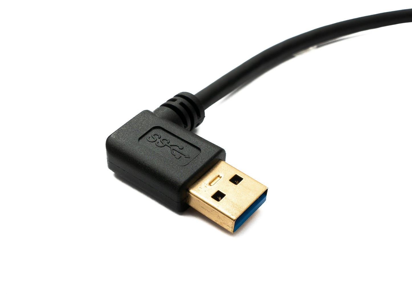SYSTEM-S USB 3.1 Kabel 20 cm Typ C Stecker zu 3.0 A Stecker aufwärts abwärts links gewinkelt 5 Gbit/s 100W
