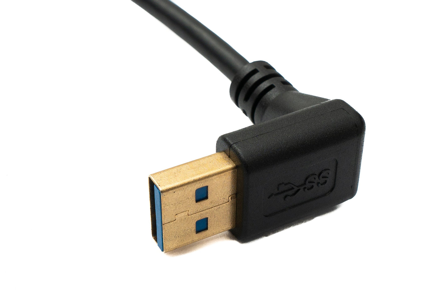 SYSTEM-S USB 3.1 Kabel 20 cm Typ C Stecker zu 3.0 A Stecker abwärts aufwärts gewinkelt 5 Gbit/s 100W