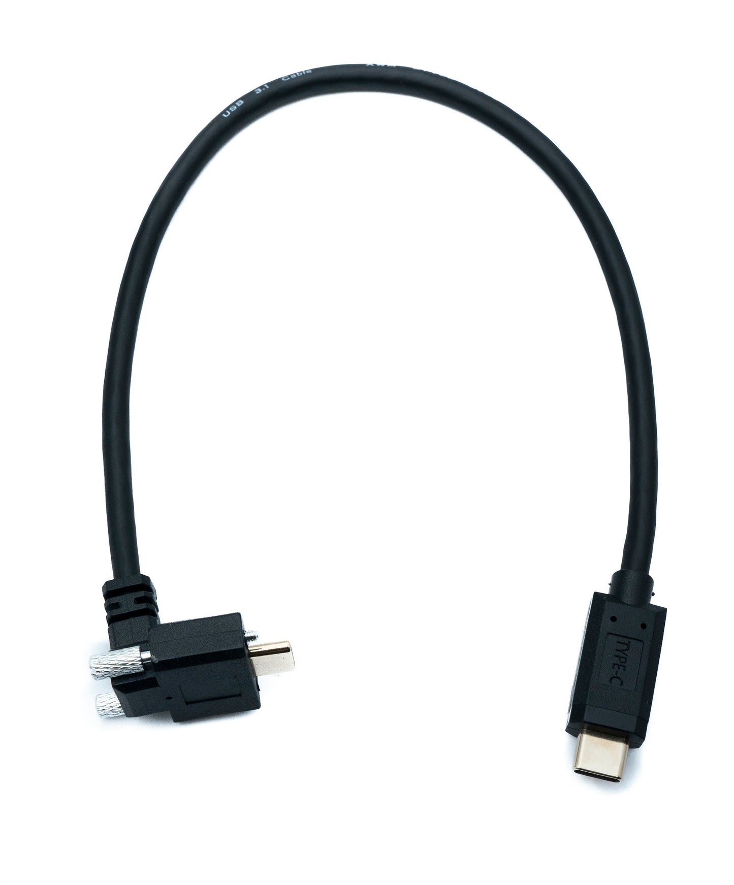 SYSTEM-S USB 3.1 Gen 2 cable 30 cm Type C male to male double screw angled up down 10 Gbit/s