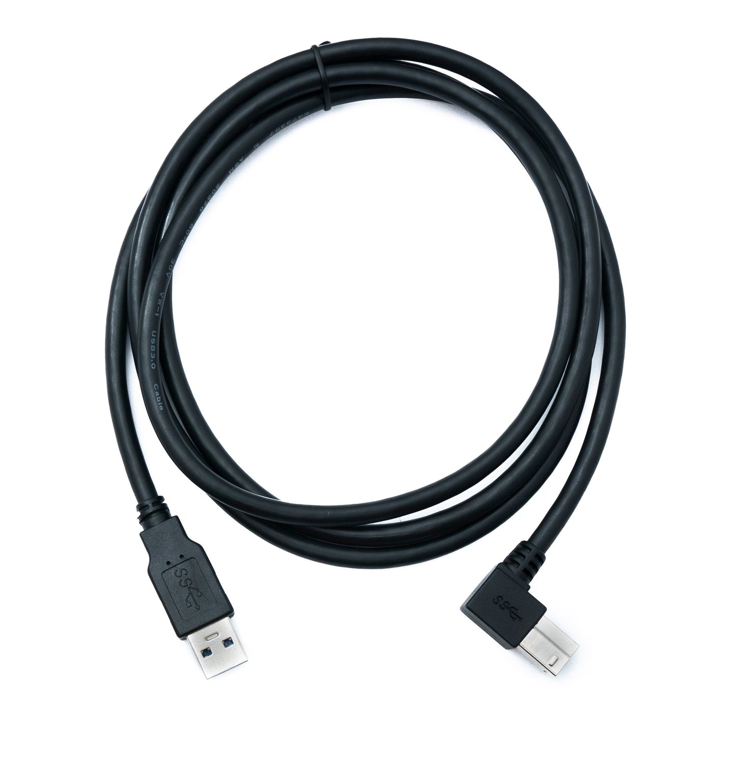SYSTEM-S USB 3.0 cable 150 cm type B male to A male angled down angled 5 Gbit/s 100W in black