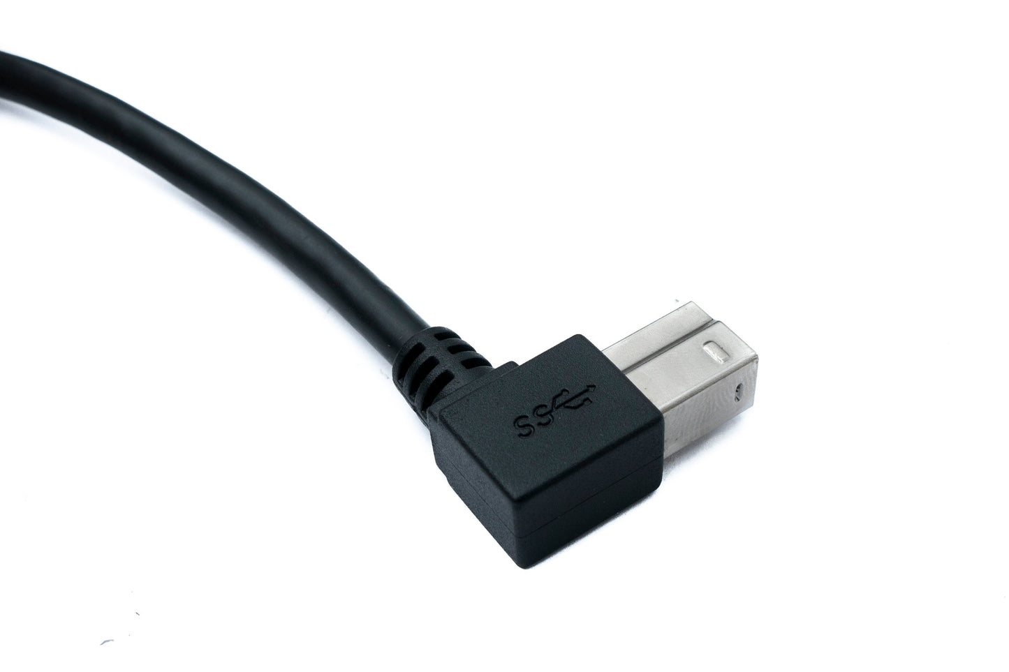 SYSTEM-S USB 3.0 cable 150 cm type B male to A male angled down angled 5 Gbit/s 100W in black