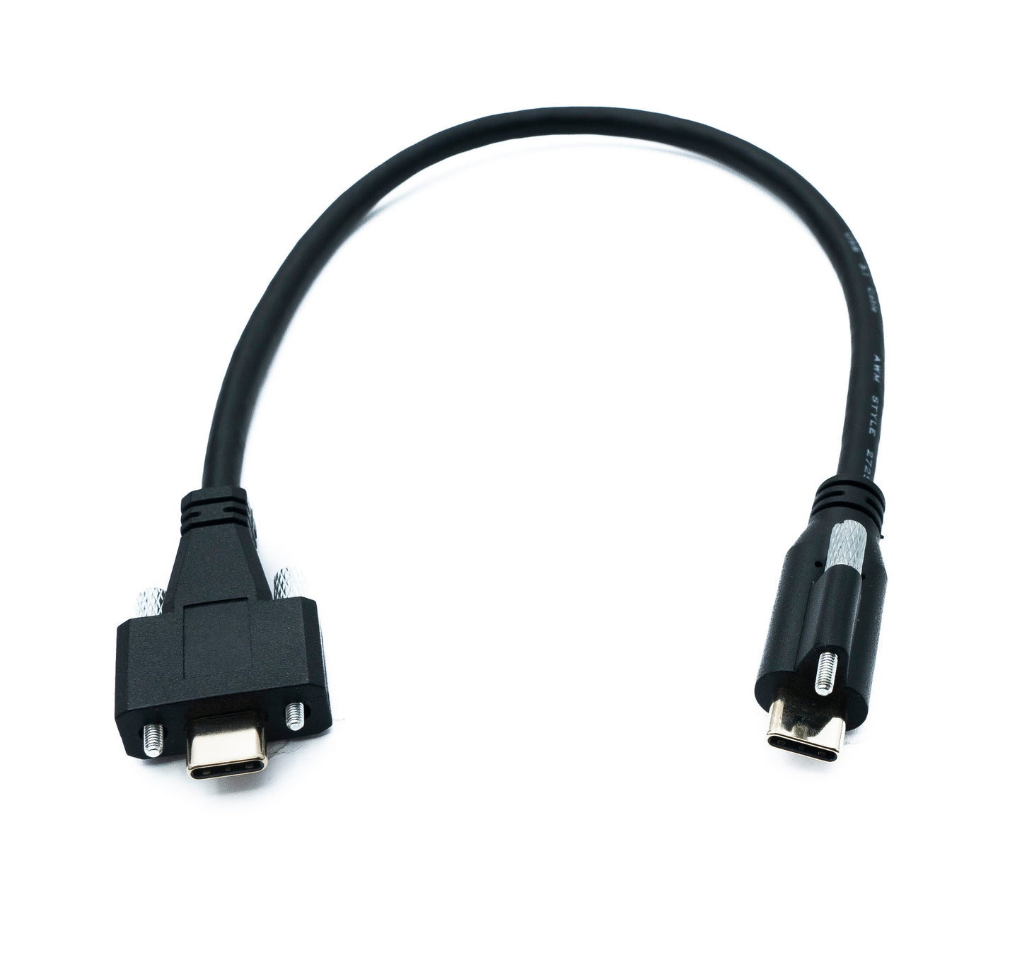SYSTEM-S USB 3.1 Gen 2 Kabel 30 cm Typ C Stecker zu Stecker Single Double Screw 10 Gbit/s 100W