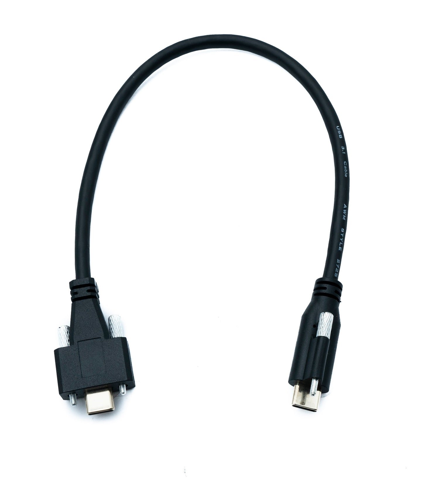 SYSTEM-S USB 3.1 Gen 2 Kabel 30 cm Typ C Stecker zu Stecker Single Double Screw 10 Gbit/s 100W