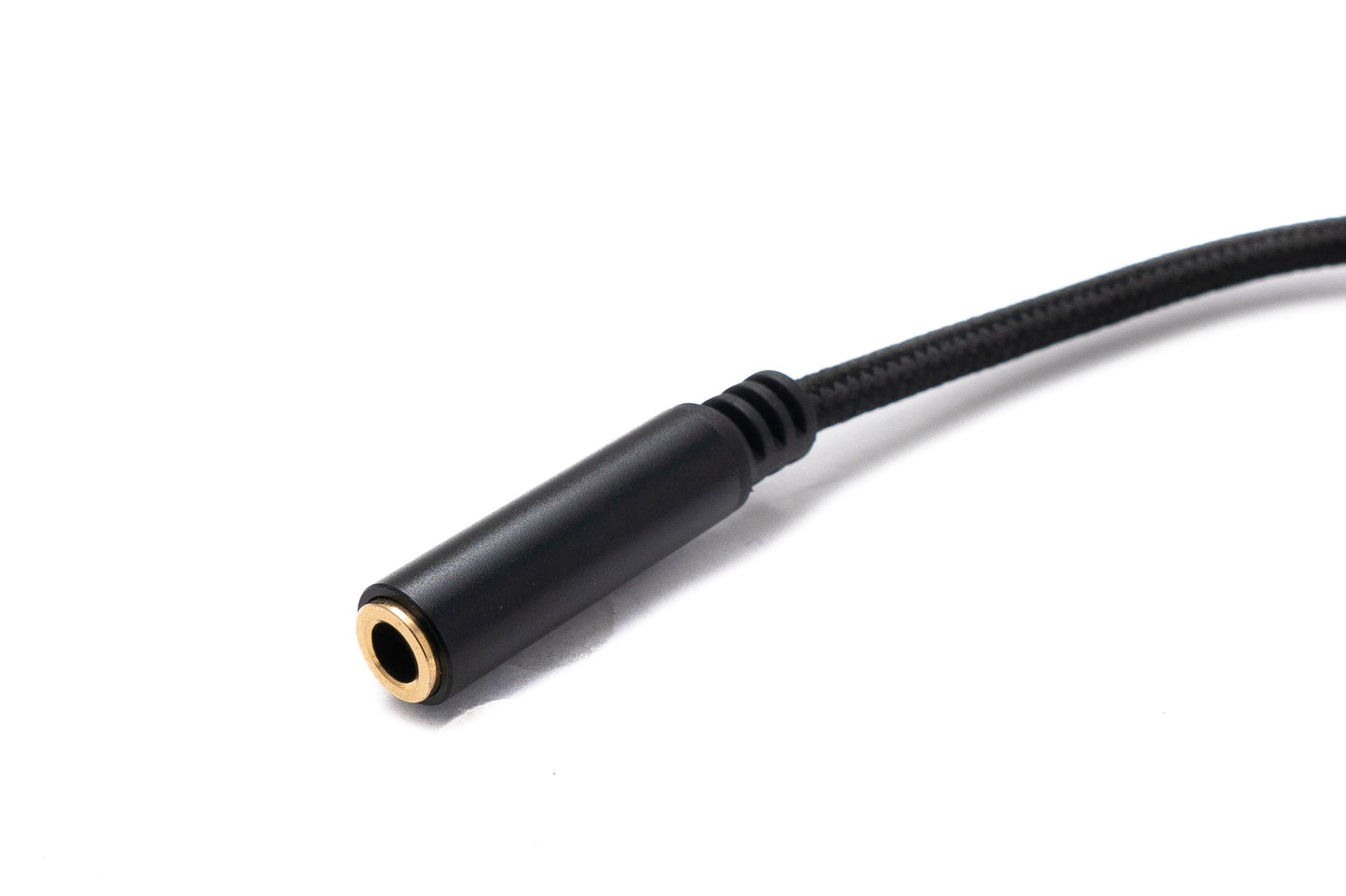 SYSTEM-S Audio USB Kabel 20 cm 3,5mm Klinke Buchse zu 2.0 Typ A Stecker AUX geflochten Schwarz