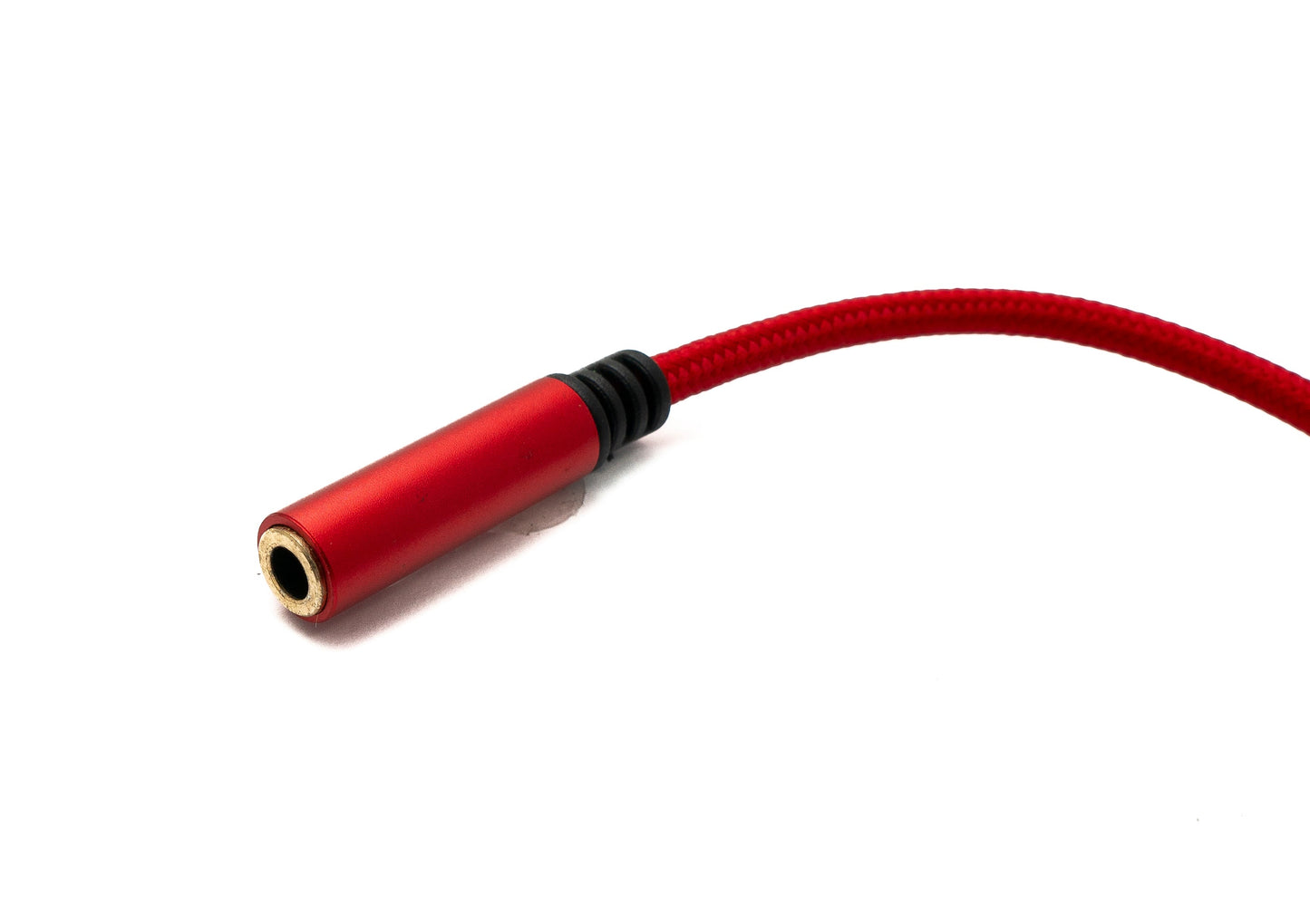 SYSTEM-S Audio USB Kabel 20 cm 3,5mm Klinke Buchse zu 2.0 Typ A Stecker AUX geflochten Rot