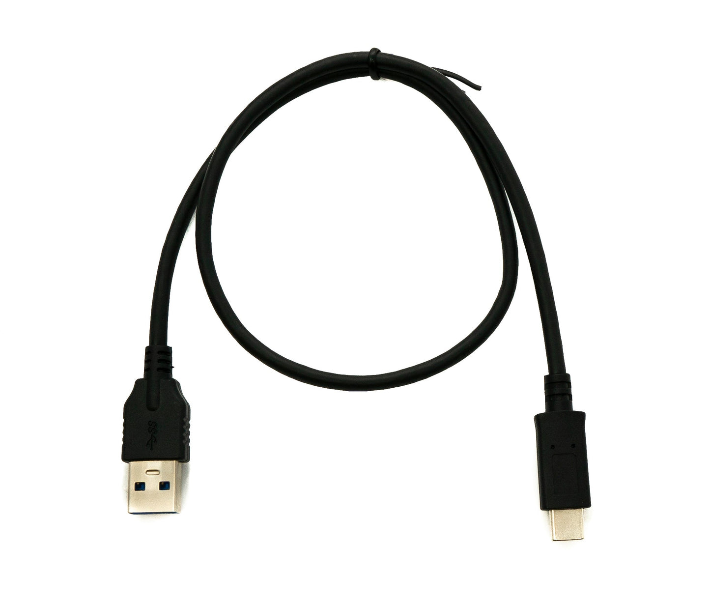 SYSTEM-S USB 3.1 Kabel 50 cm Typ C Stecker zu 3.0 A Stecker 5 Gbit/s 100W in Schwarz
