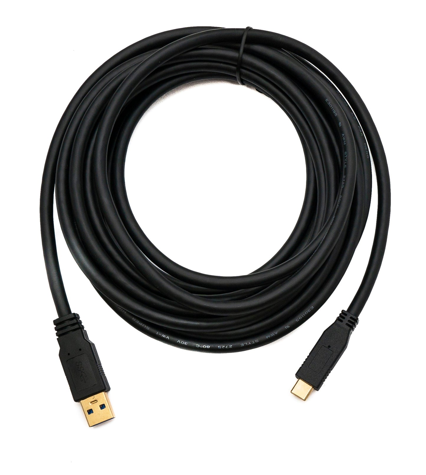 SYSTEM-S USB 3.1 Kabel 5 m Typ C Stecker zu 3.0 A Stecker Kabel 5 Gbit/s 100W in Schwarz