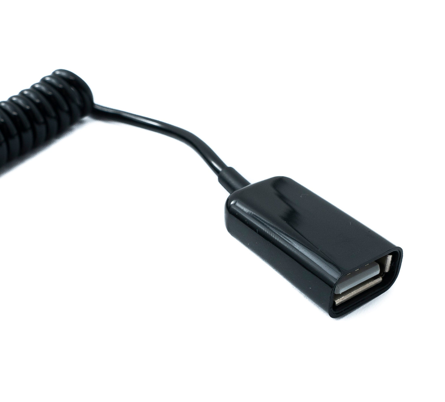 SYSTEM-S USB 2.0 Kabel 90 cm Typ A Stecker zu Buchse Spirale ausziehbar in Schwarz