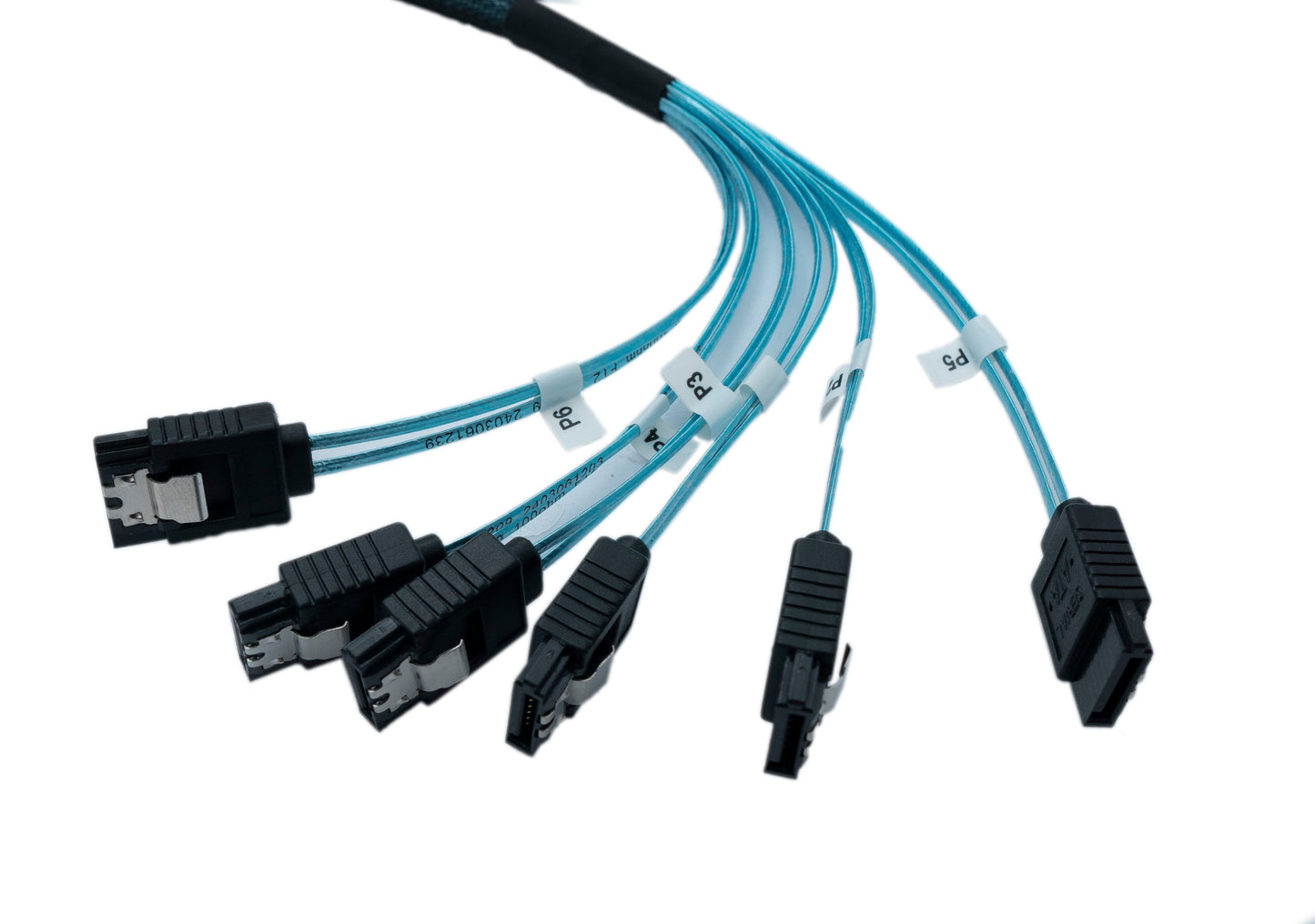 SYSTEM-S SFF-8087 Kabel 50 cm 6x SATA 7 Pin Stecker zu 6x Stecker für RAID Festplatte Motherboard
