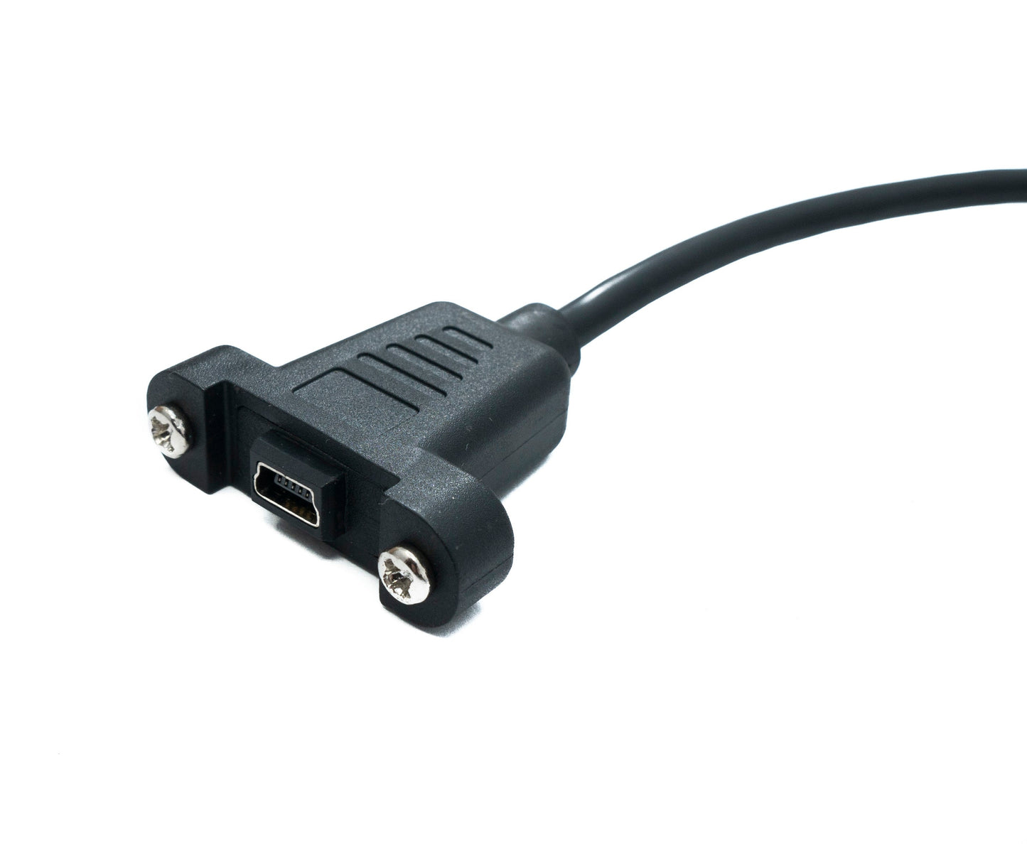 SYSTEM-S USB 3.1 Kabel 30 cm Typ C Stecker zu 2.0 Mini B Buchse 5 Pin Panel Mount 28 mm