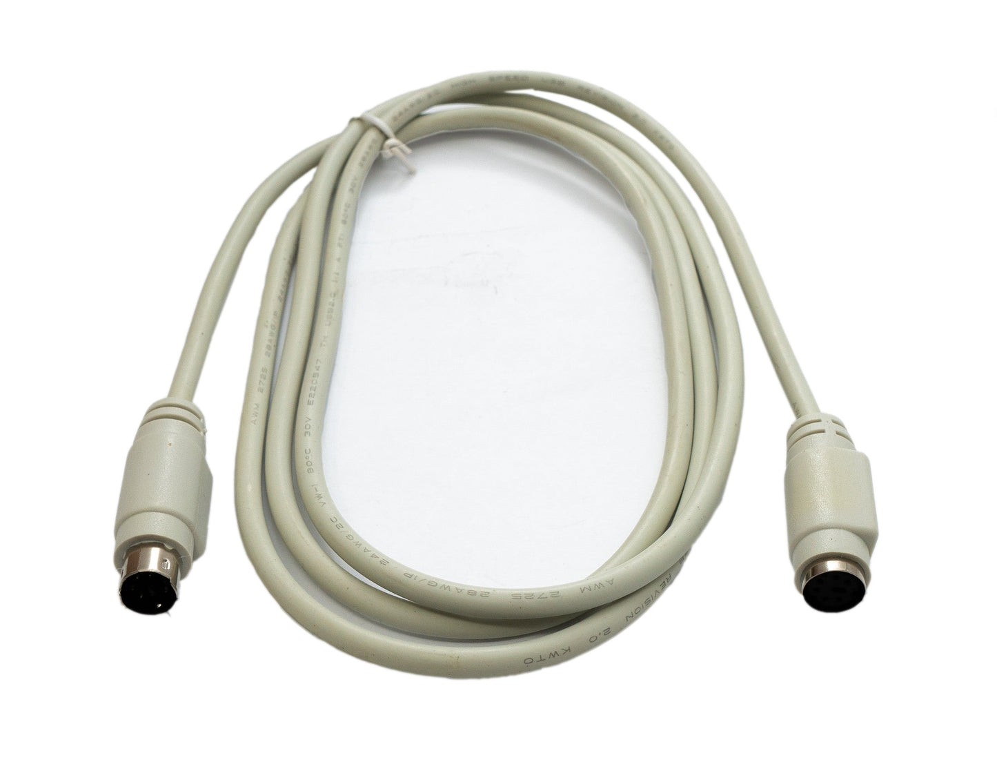 SYSTEM-S PS/2 Kabel 140 cm 6 PIN Stecker zu Buchse für Tastatur Barcode Scanner in Grau
