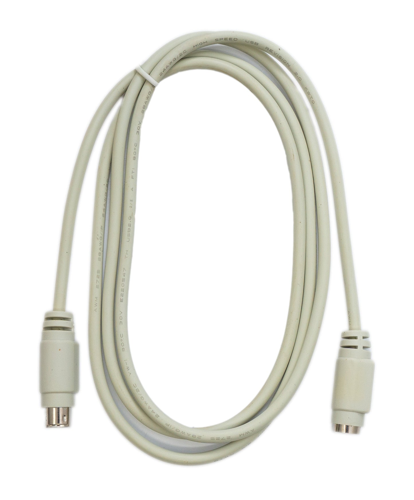 SYSTEM-S PS/2 Kabel 140 cm 6 PIN Stecker zu Buchse für Tastatur Barcode Scanner in Grau