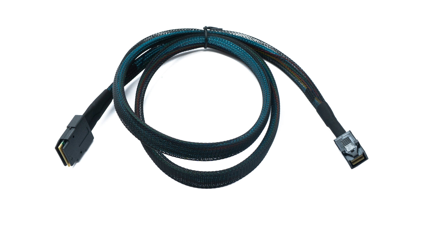 SYSTEM-S SFF-8643 Kabel 100 cm Mini SAS HD zu SFF-8087 Adapter für SSD Festplatte Motherboard