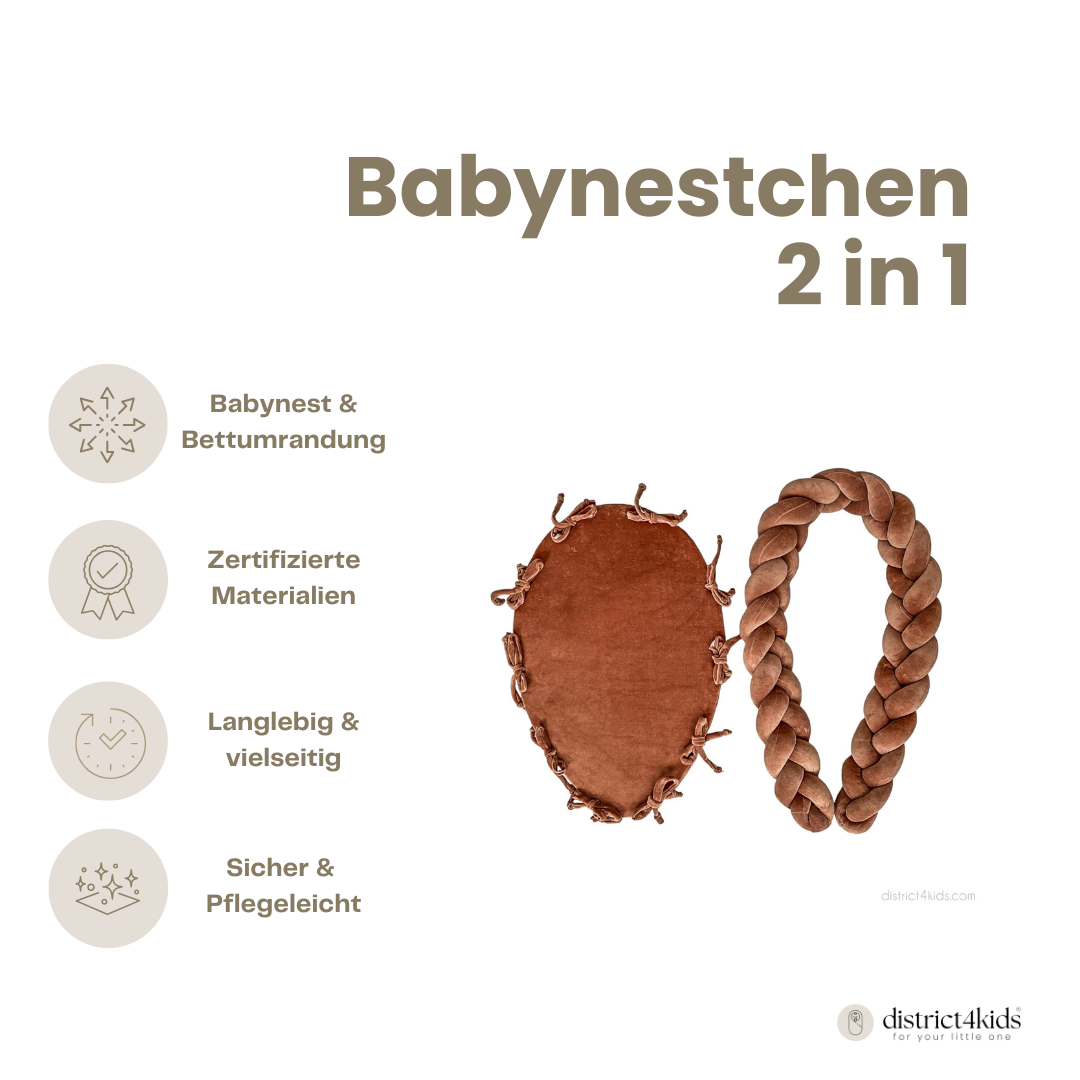 Babynestchen 2-in-1 – Kuscheliger Baby-Kokon & Bettumrandung