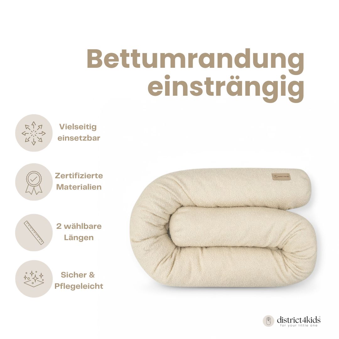 Bettschlange einsträngig Teddystoff Boucle – Schutz & Vielseitig