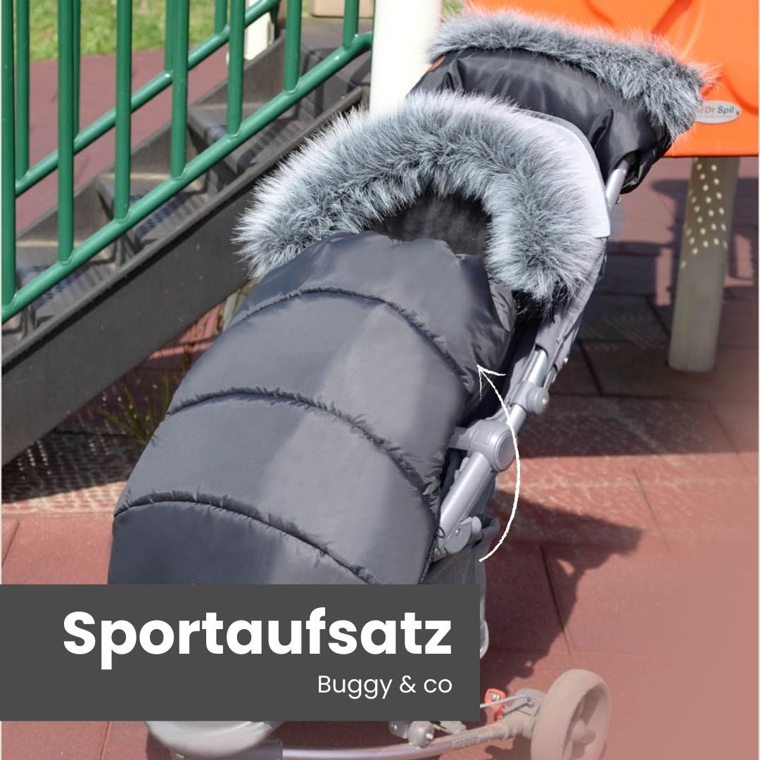 Winterfußsack wasserabweisend mit Fell – für Kinderwagen